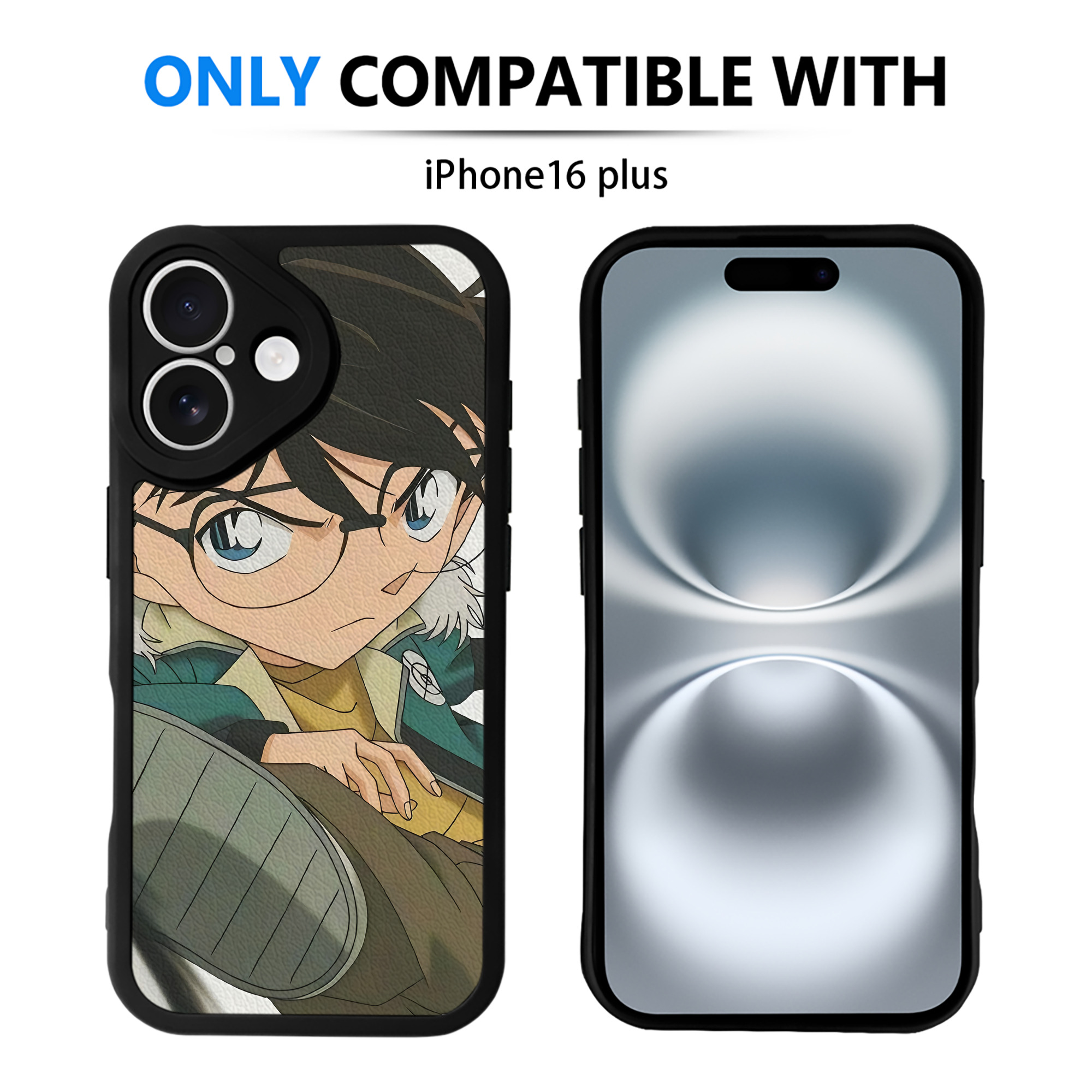 （画像用） 名探偵コナン Detective Conan 【iPhone 16シリーズ対応】シリコンスマホケース（レザー調） 材質：シリコン